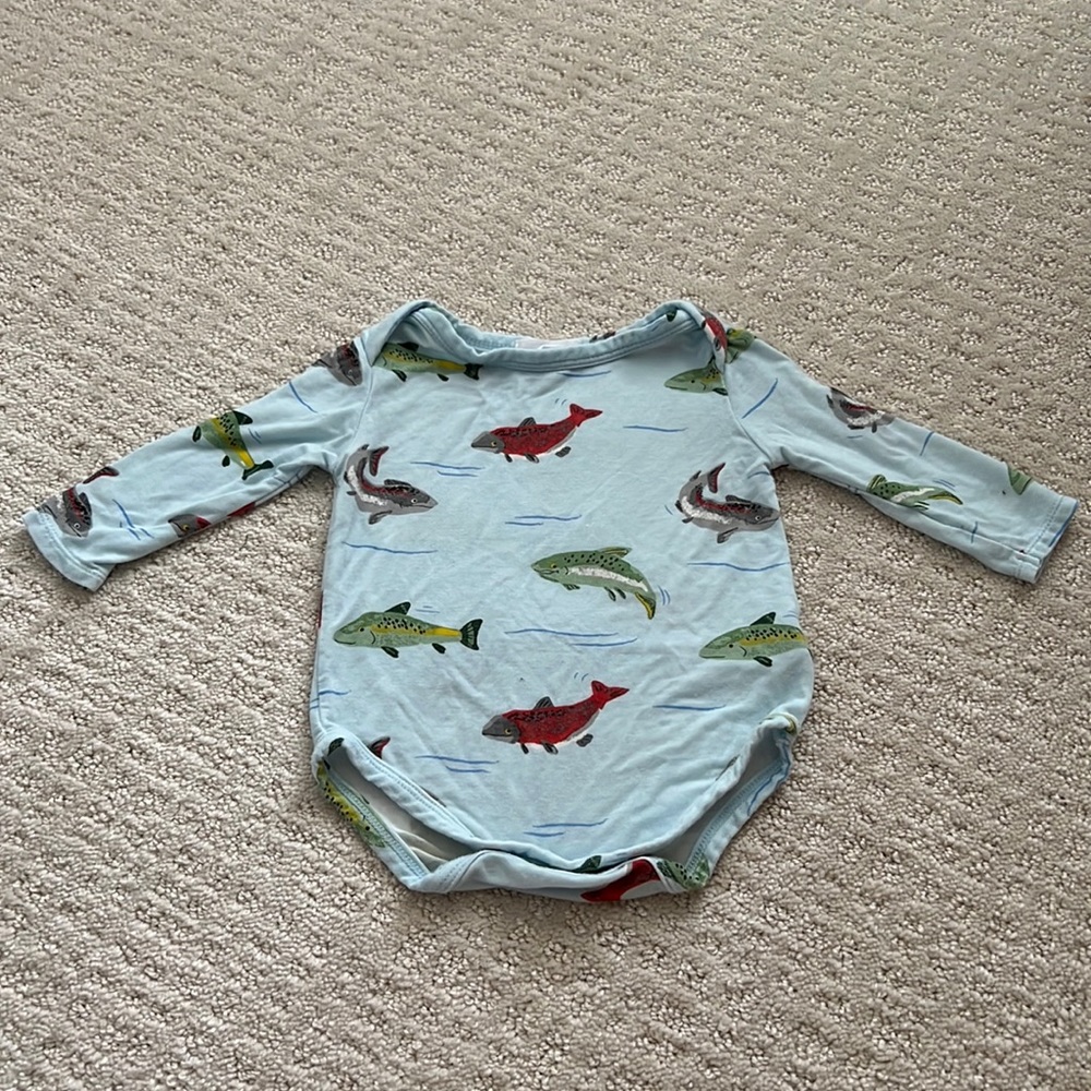 Angel Dear Salmon Onesie 0-3m